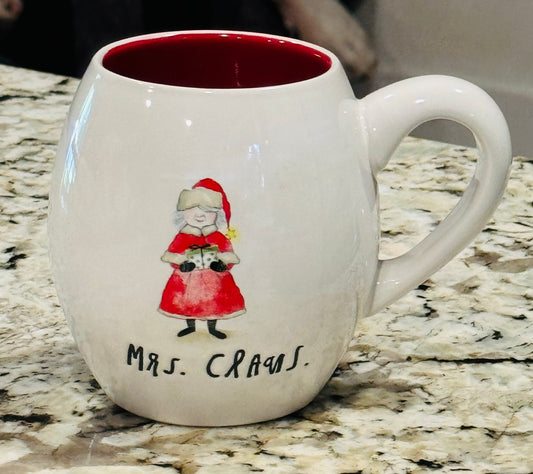 New Rae Dunn white ceramic MRS CLAUS coffee mug