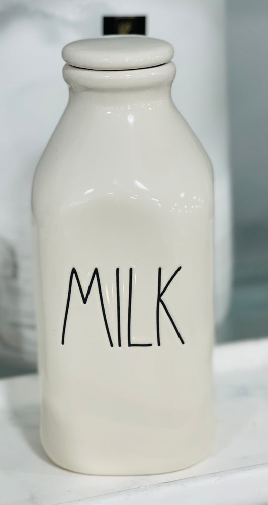 New Rae Dunn white ceramic MILK bottle