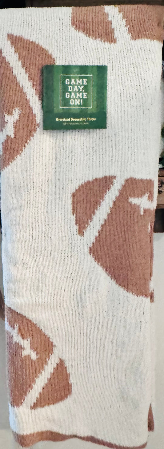 New oversized Game Day knit football 🏈 print throw blanket 50x70