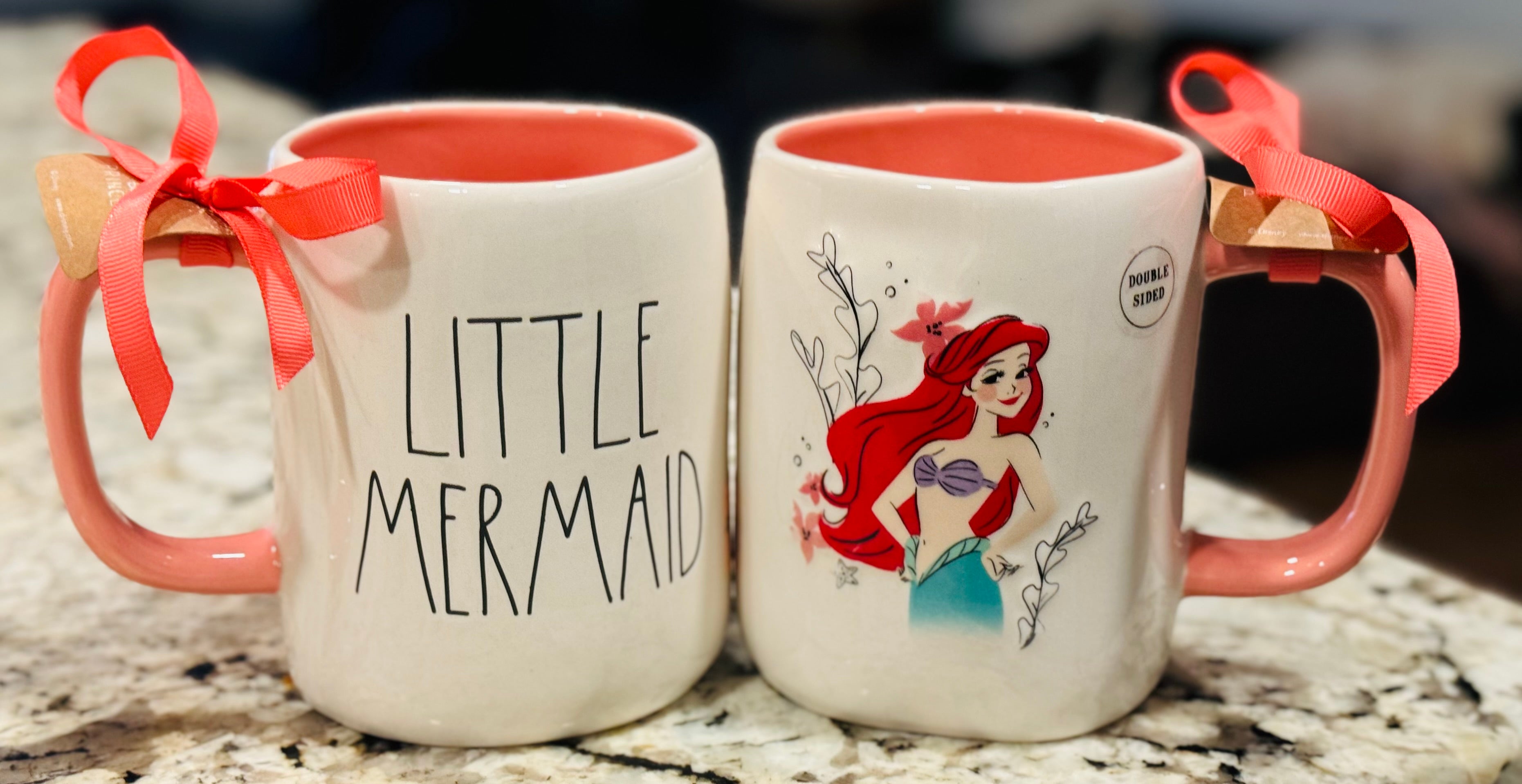 The Little Mermaid Plush deals throw plus 2 New RAE DUNN mugs