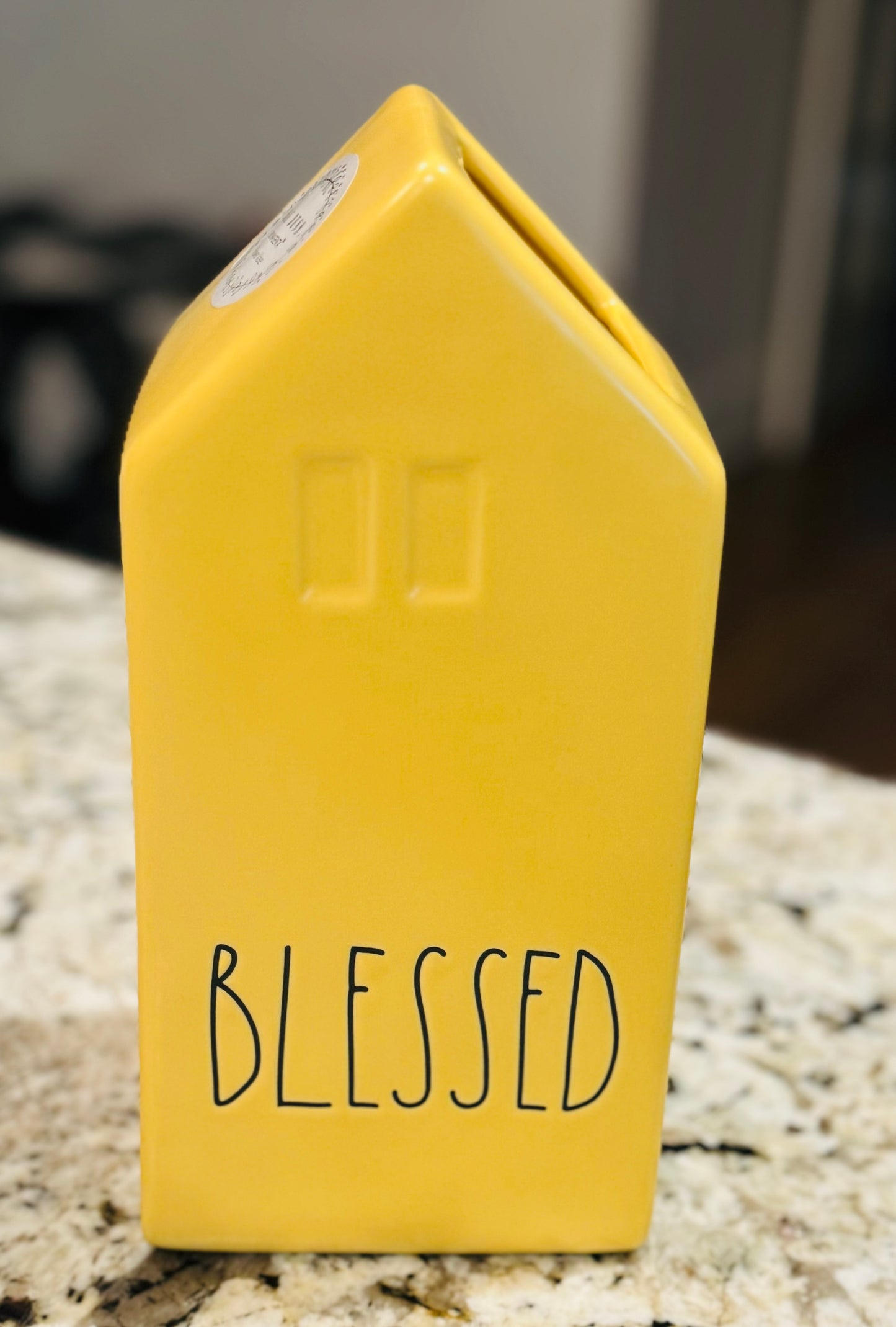 New Rae Dunn yellow ceramic vase BLESSED