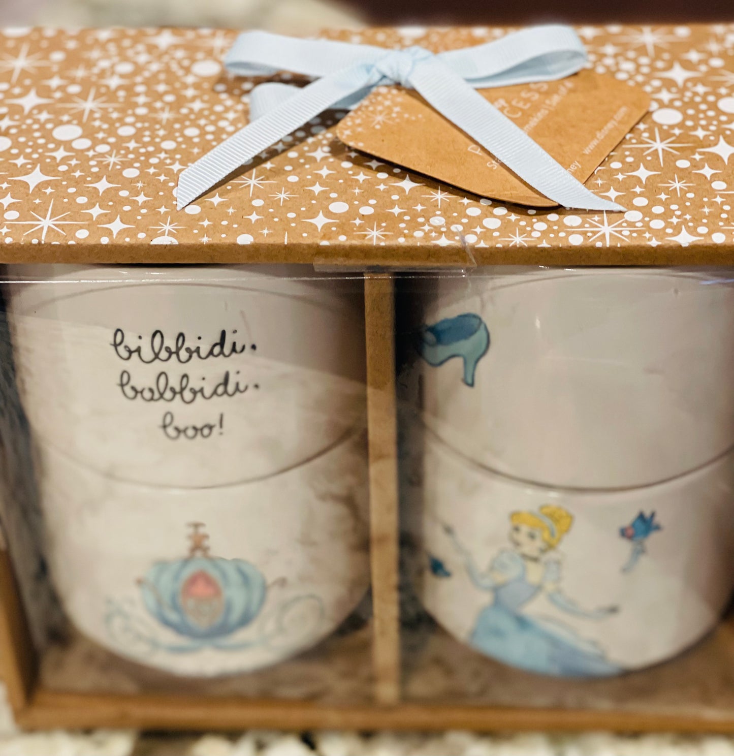 New Rae Dunn x Disney Cinderella 4-piece ramekin cup/bowl set BIBBIDI BOBBIDI BOO