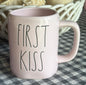 New Rae Dunn pink ceramic coffee mug FIRST KISS
