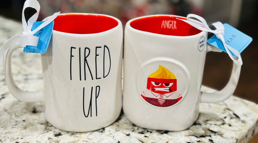 New Rae Dunn x Pixar’s Inside Out ceramic coffee mug FIRED UP (ANGER)