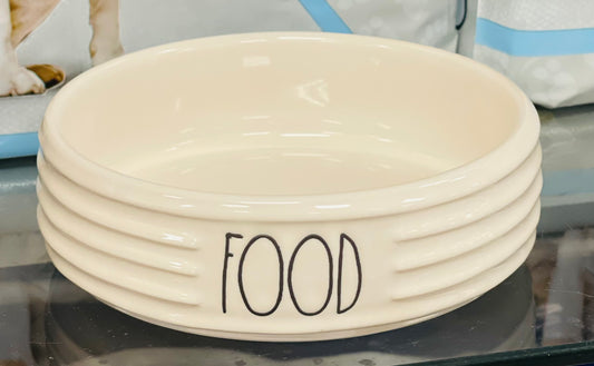 New Rae Dunn small ceramic 3” per food dish bowl FOOD ribbed design