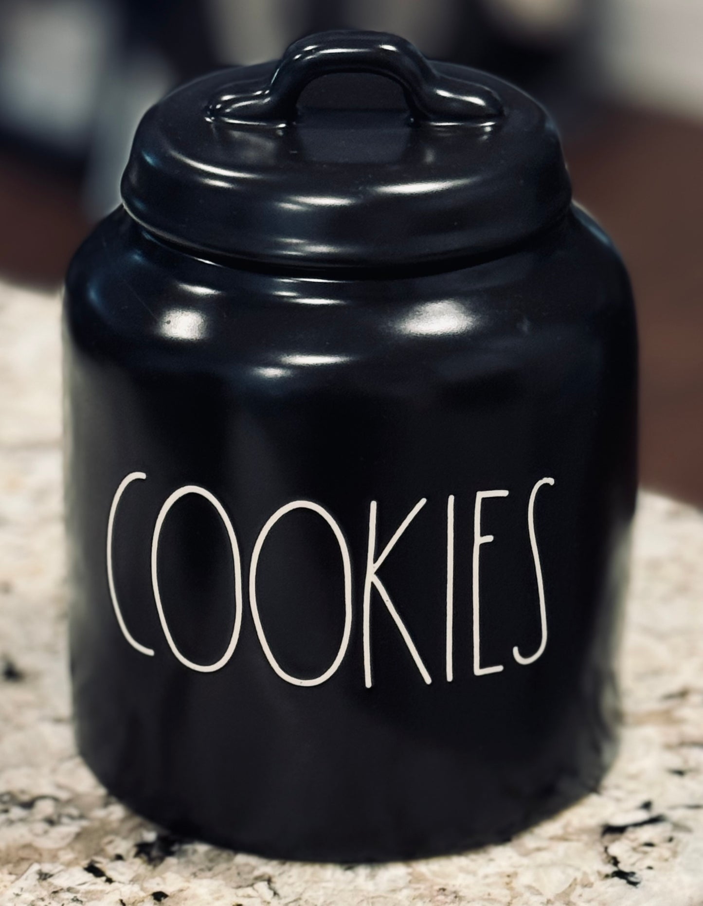 New Rae Dunn black ceramic 8” COOKIES canister