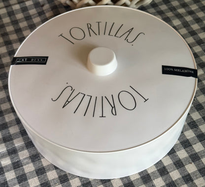 New Rae Dunn white melamine TORTILLAS holder