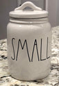 Rae Dunn white 6” ceramic storage canister SMALL