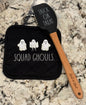 New Rae Dunn Halloween 2-piece utensil & pot holder set SQUAD GHOULS.