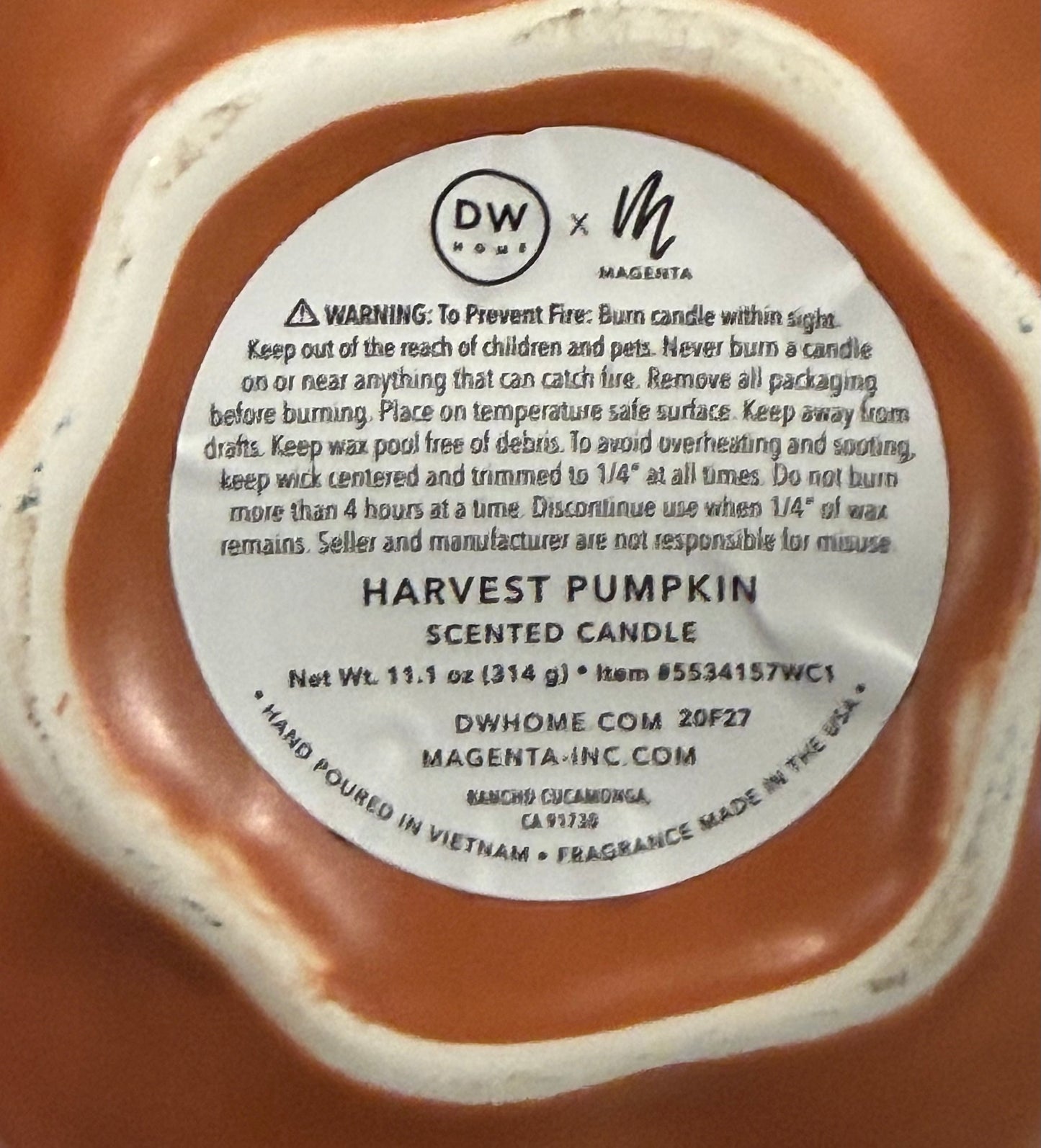 New Rae Dunn ceramic fall BLESSED pumpkin candle decor Harvest Pumpkin