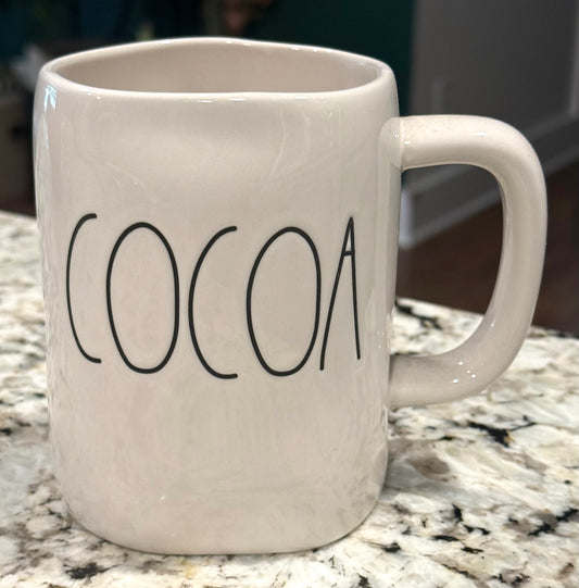 New white ceramic Rae Dunn Christmas decor coffee mug COCOA