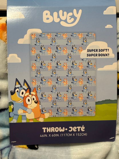 New Kids dancing Bluey & Bingo throw blanket 40x60