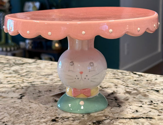 New Joanna Parker ceramic Easter cake stand 4.5” tall