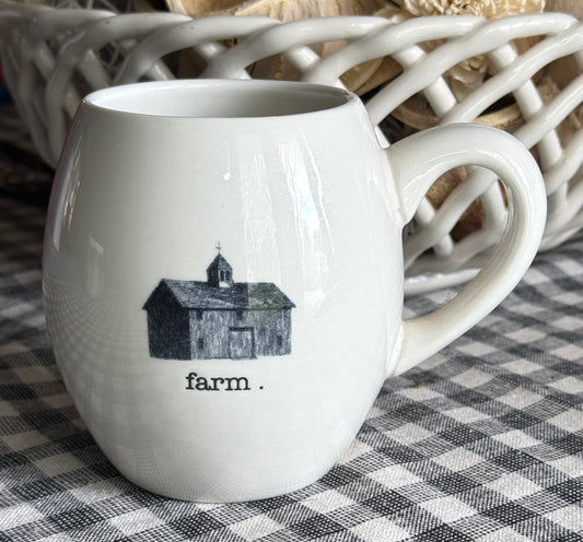 New Rae Dunn white ceramic FARM coffee mug