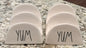 New Rae Dunn 2-piece ceramic YUM taco holder set