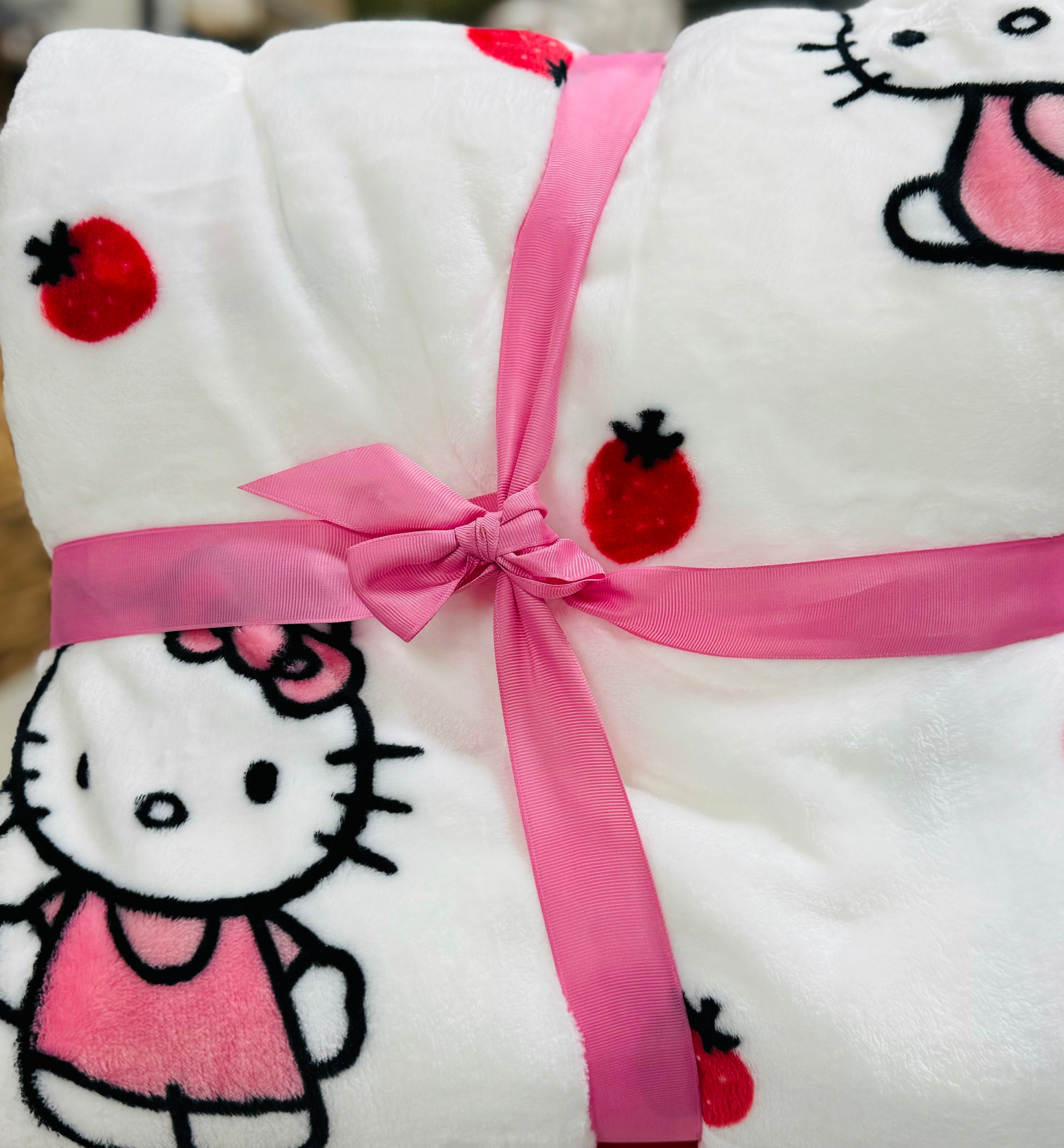 NWT Hello authentic Kitty Strawberry Blanket