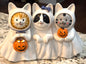 New resin trio cat choir trick or treat Halloween decor