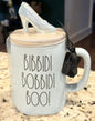 New Rae Dunn x Disney’s Cinderella iridescent ceramic slipper topped coffee mug BIBBIDI BOBBIDI BOO!