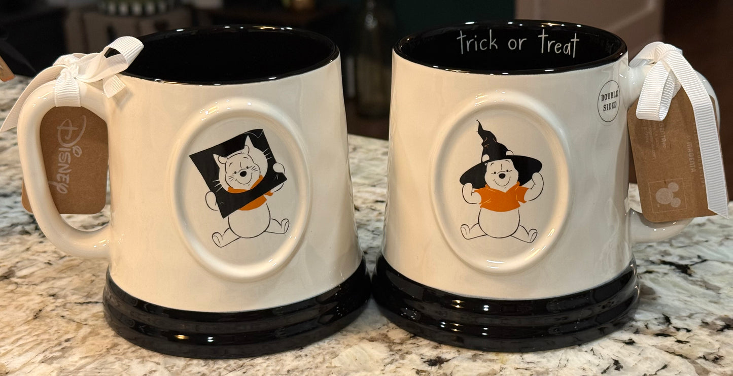 New Rae Dunn x Winnie the Pooh ceramic coffee mug TRICK OR TREAT