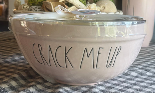 New Rae Dunn 3-piece ceramic Easter stacking mixing bowl set CRACK ME UP HOP TO IT BEAT IT