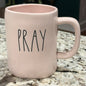 New Rae Dunn pink ceramic coffee mug PRAY