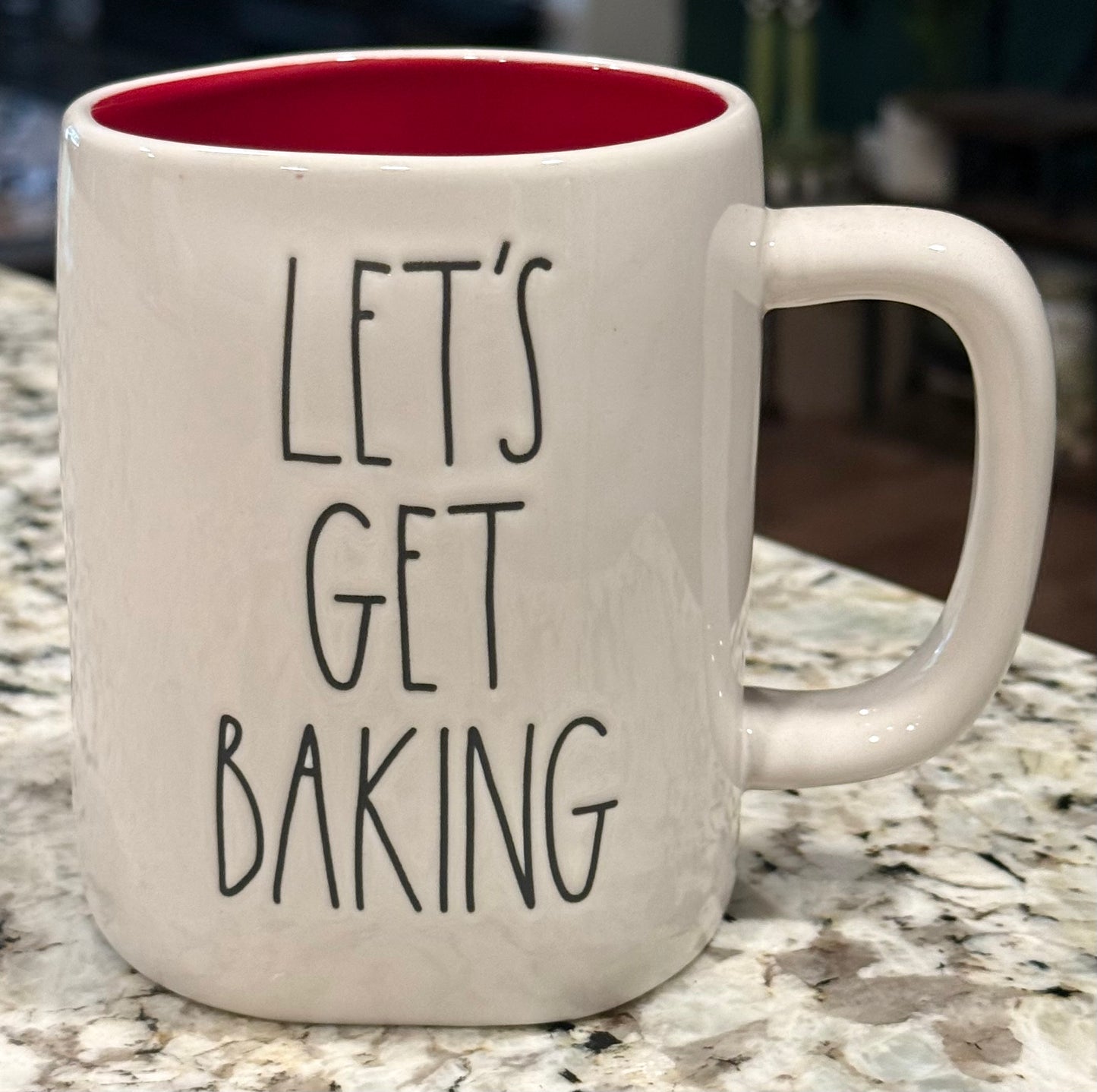 New Rae Dunn white ceramic Christmas decor coffee mug LET’S GET BAKING