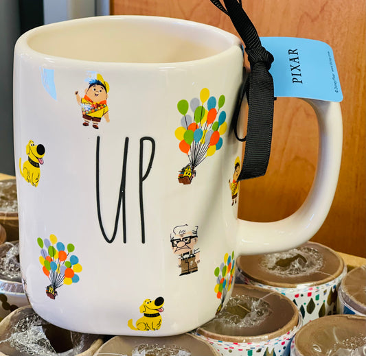 New Release! Rae Dunn x Pixar’s UP white ceramic coffee mug decor