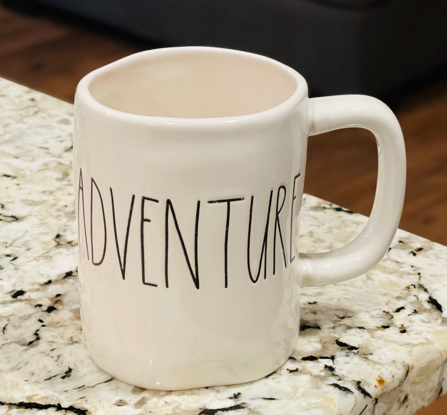 New Rae Dunn white ceramic coffee mug ADVENTURE