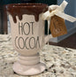 New Rae Dunn white ceramic chocolate drip mug HOT COCOA