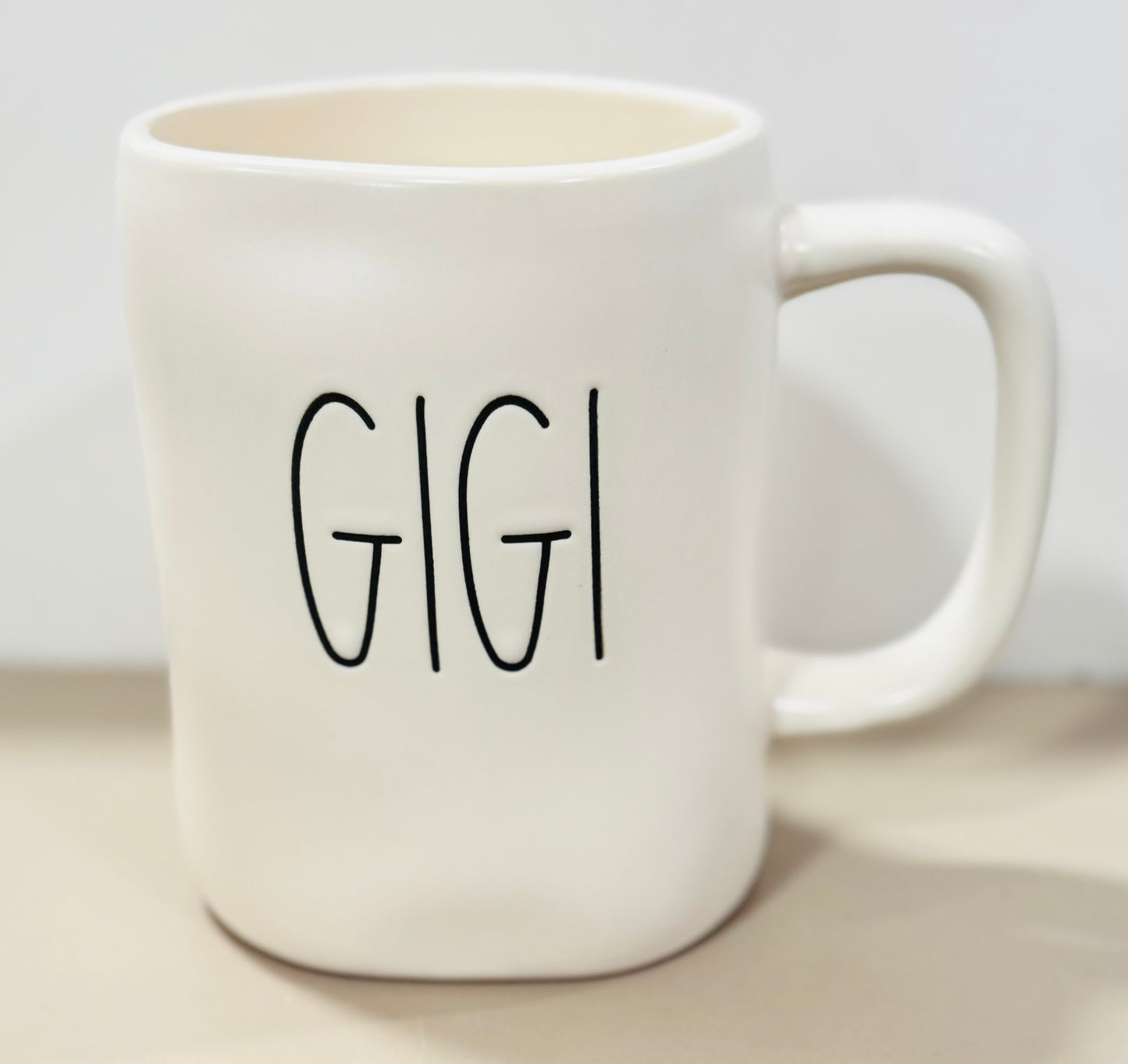 New Rae Dunn white ceramic coffee mug GIGI