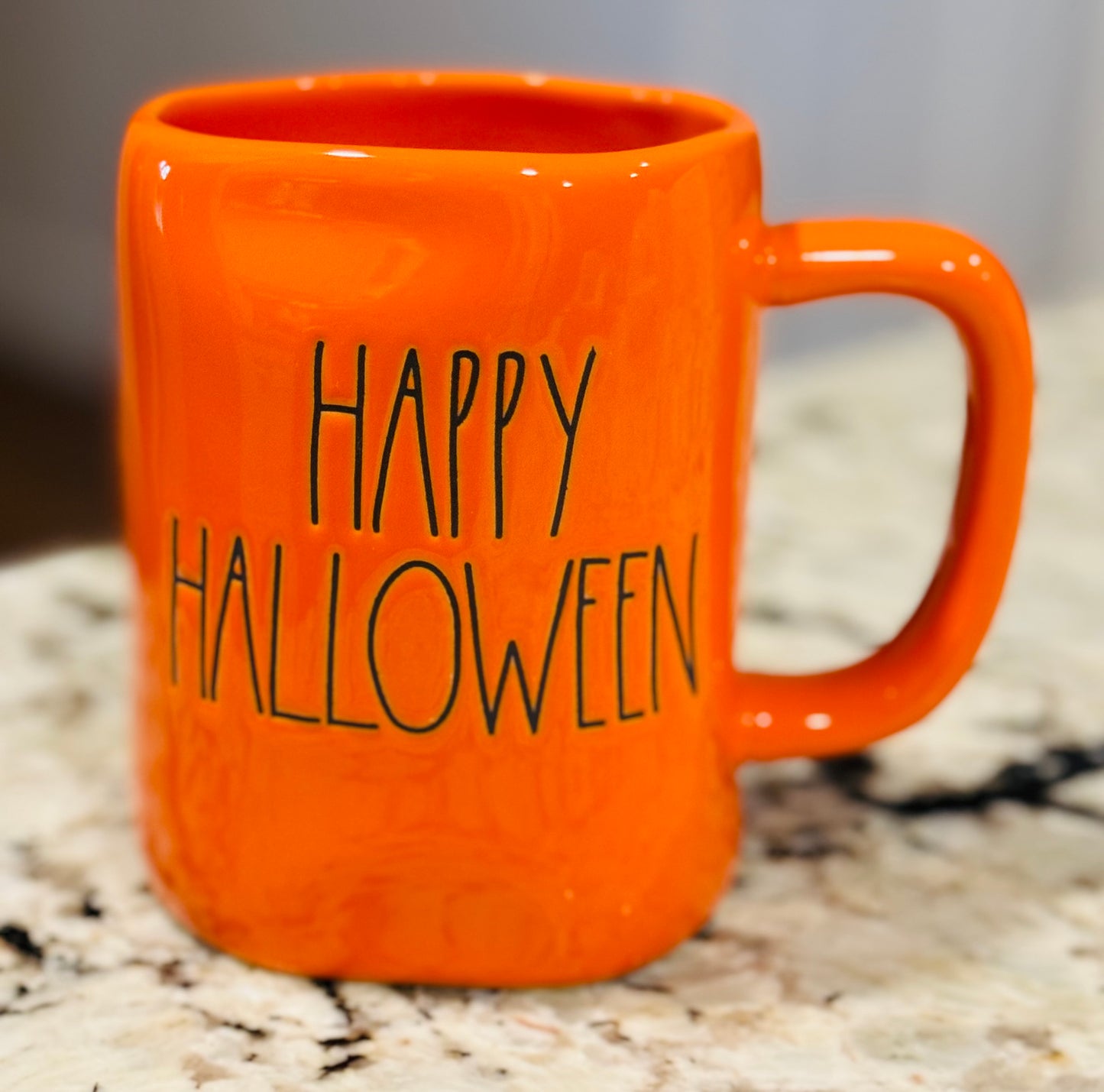 New Rae Dunn orange ceramic Halloween coffee mug decor HAPPY HALLOWEEN