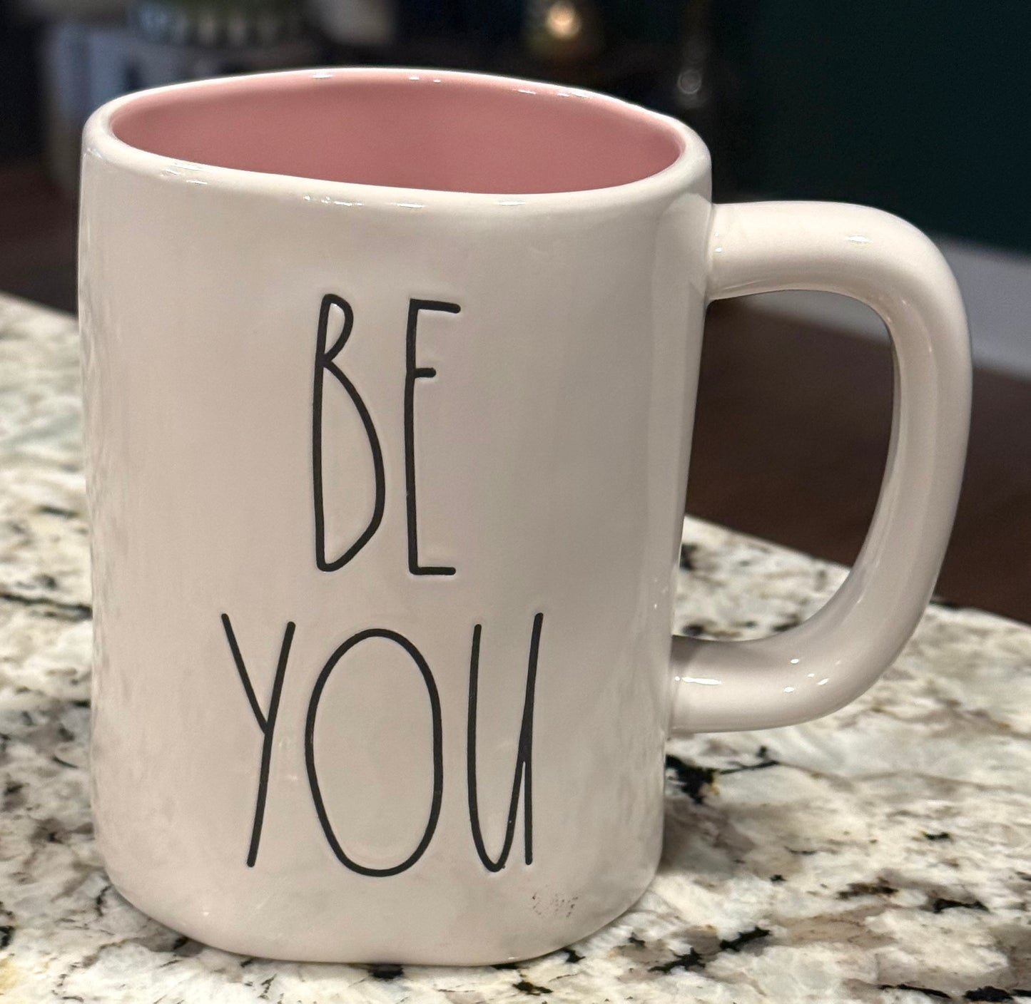 New Rae Dunn white ceramic coffee mug BE YOU