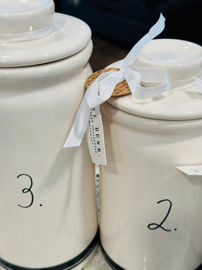 New Release! Rae Dunn 1-3 ceramic number canister set