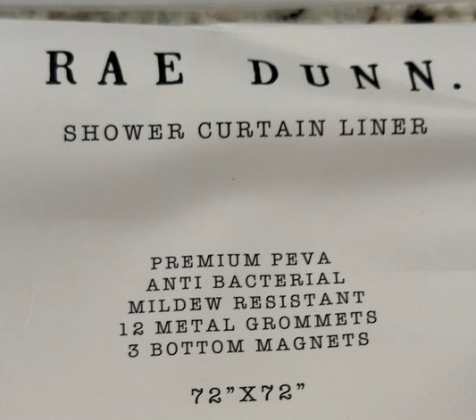 New Rae Dunn shower curtain liner LOVE sunflower print