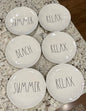 Rae Dunn white melamine 6-piece gently used Mixed lot 8” plate set