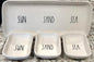 Rae Dunn beach themed white ceramic serving plater with plates SUN SAND SEA
