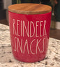 New Rae Dunn red ceramic 5” storage cellar REINDEER SNACKS Christmas decor