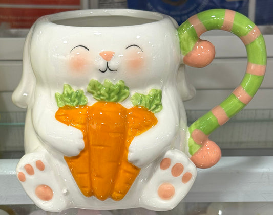 New ceramic white carrot bunch Easter Bunny 🐰 mug