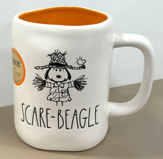 New Rae Dunn x Peanuts ceramic Halloween coffee mug SCARY BEAGLE