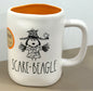 New Rae Dunn x Peanuts ceramic Halloween coffee mug SCARY BEAGLE