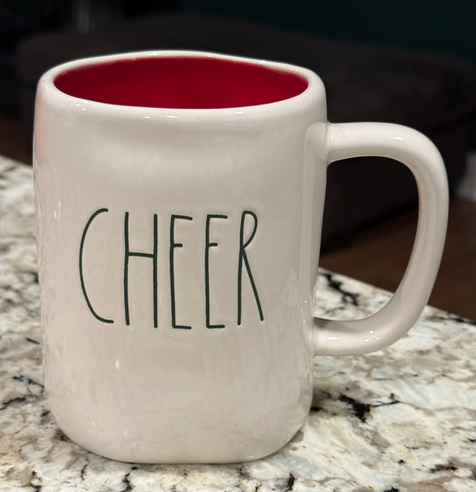 New Rae Dunn white ceramic Christmas mug CHEER