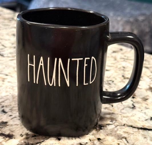New Rae Dunn black ceramic Halloween coffee mug HAUNTED