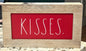 New Rae Dunn wood Valentine’s Day sign decor KISSES.