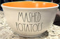 New Rae Dunn white ceramic large MASHED POTATOES bowl orange interior