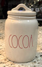 New Rae Dunn white ceramic COCOA Christmas canister 6”