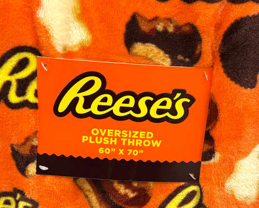 New Orange Reese Cup pumpkin ghost oversized Halloween throw blanket 60x70