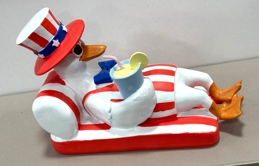 New resin USA pool floating duck 4th of July summer decor 7.5x4