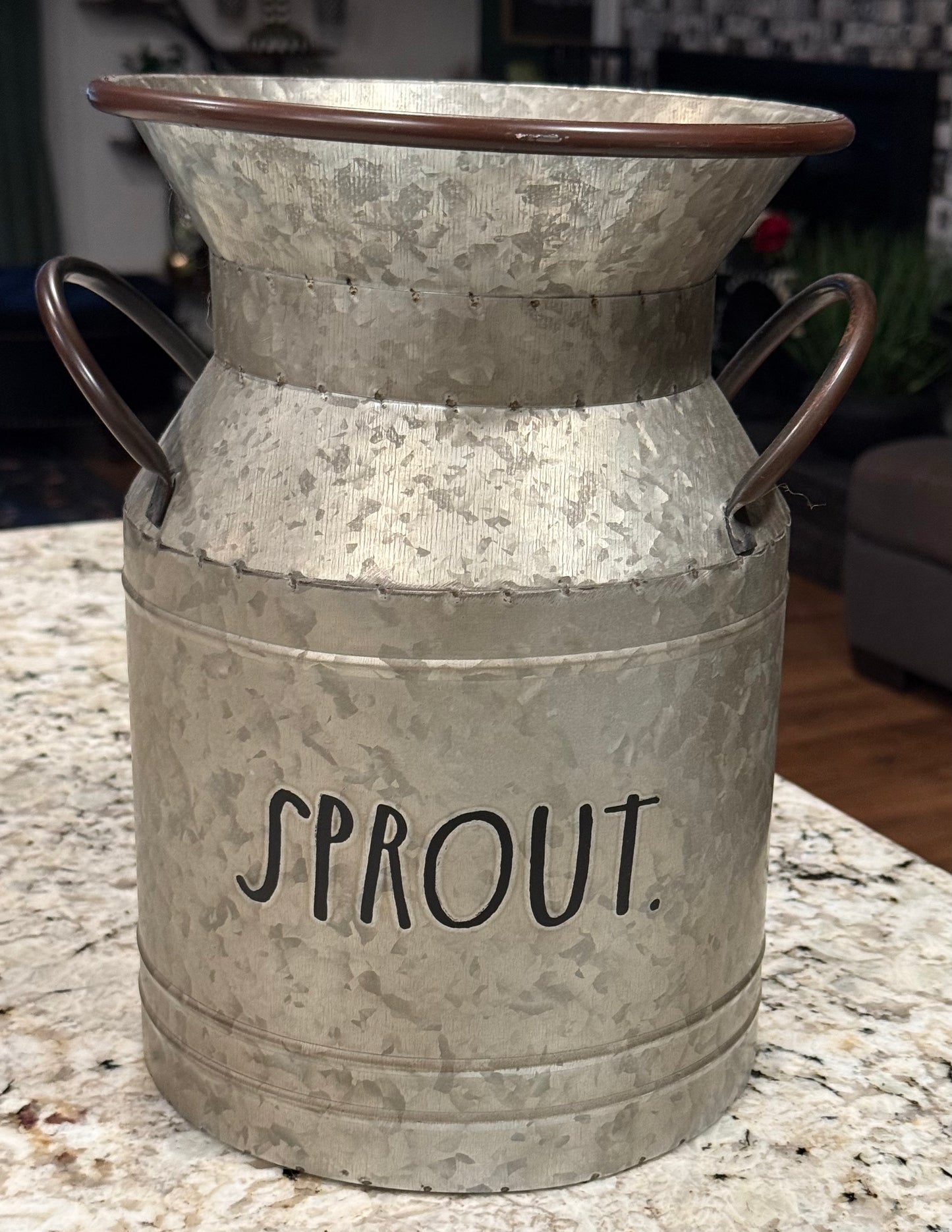 New Rae Dunn large milk jug decor galvanized metal SPROUT