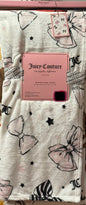 New Juicy Couture pink & zebra print coquette throw blanket 50x60