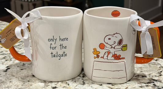 New Rae Dunn x Peanuts Snoopy ceramic coffee mug ONLY HERE FOR THE TAILGATE